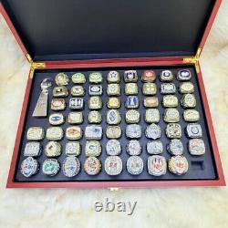 ALL NFL 1967-2025 Super Bowl Ring And Trophy Set With Engraved Wood Display Case