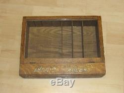 ANTIQUE LUFKIN RULER SPRING JOINT RULES WOOD COUNTER DISPLAY CASE EARLY 1900s
