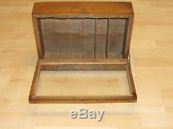 ANTIQUE LUFKIN RULER SPRING JOINT RULES WOOD COUNTER DISPLAY CASE EARLY 1900s