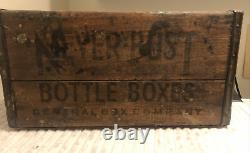 ANTIQUE Never Rust Bottle Boxes New York Wired Bottom WOOD BOX CRATE