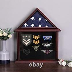 ARRAWIS Flag Display Case Fits 3'x 5' Veterans Memorial Flag Solid Wood Flag