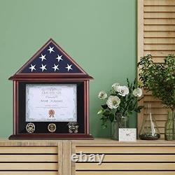 ARRAWIS Flag Display Case Fits 3'x 5' Veterans Memorial Flag Solid Wood Flag