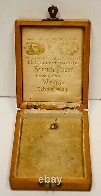 AS-IS Box ONLY for Pocket Watch Antique Wood Display Case Glashutte Germany Vtg