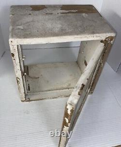 AS-IS FOR Restore Antique Medical Cabinet Wood Apothecary Barber Display Case