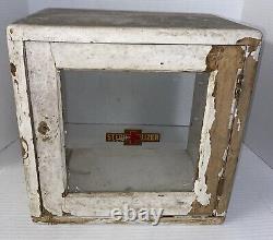 AS-IS FOR Restore Antique Medical Cabinet Wood Apothecary Barber Display Case