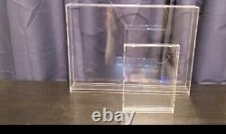 Acrylic Display Case With Wooden Base Lot Of 2