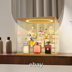 Acrylic Display Case with Adjustable LED Light, 6 L Tier Clear Display Box Dustp