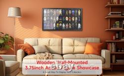 Action Figure Display Case 3.75 Figurine Toy Shelf Wood 36 Pcs Holder Showcase