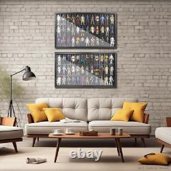 Action Figure Display Case 3.75 Figurine Toy Shelf Wood 36 Pcs Holder Showcase