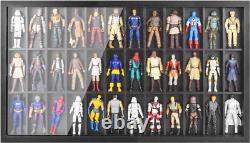 Action Figure Display Case 3.75 Figurine Toy Shelf Wood 36 Pcs Holder Showcase