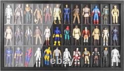 Action Figure Display Case 3.75 Figurine Toy Shelf Wood 36 Pcs Holder Showcase