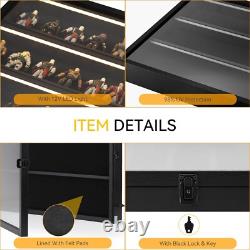Action Figure Display Case 3.75 LED Figurine 30 Pcs Toy Wood Shelf + Baseplates