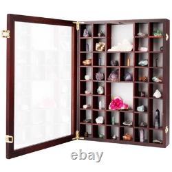 Adjustable Rock Display Case Large Shadow Box for Mineral & Crystal Storage, F
