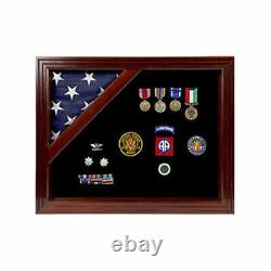 American Corner flag and medal display case, Fit 3 x 5 Flag