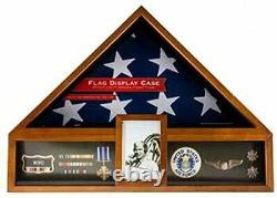 American Flag Display Case Veteran Military Retirement Funeral Burial Medal New
