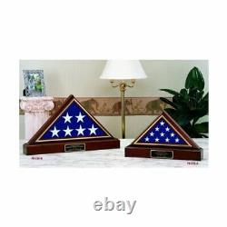 American Flag with Pedestal Display Case