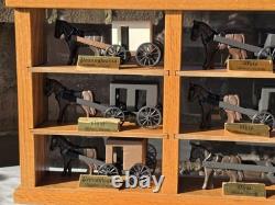 Amish Buggy Oak Wood Display Case Handmade Yoder Family Ohio 9 Horse & Buggies