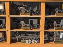 Amish Buggy Oak Wood Display Case Handmade Yoder Family Ohio 9 Horse & Buggies