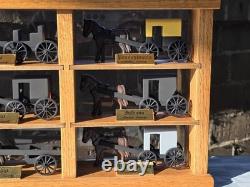 Amish Buggy Oak Wood Display Case Handmade Yoder Family Ohio 9 Horse & Buggies