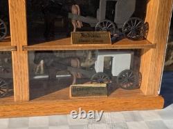 Amish Buggy Oak Wood Display Case Handmade Yoder Family Ohio 9 Horse & Buggies