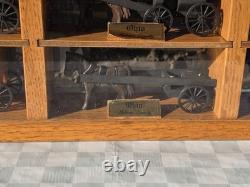 Amish Buggy Oak Wood Display Case Handmade Yoder Family Ohio 9 Horse & Buggies
