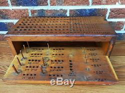Anitque Vintage Wood Display Case Box for Drill Bits, Tap & Die RARE & UNIQUE