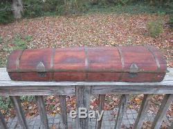 Antique 1600's 1700's Wood and Brass Violin case Coffin 32 x 9+ use as display