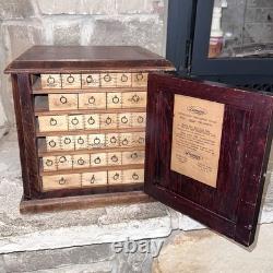 Antique 1800's Cabinet Display Case General Store Apothecary Burr Walnut Wood