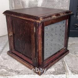 Antique 1800's Cabinet Display Case General Store Apothecary Burr Walnut Wood