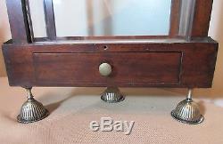 Antique 1800's handmade footed wood science medical display case stand cabinet