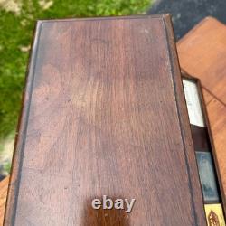 Antique 1900s Vims Needles Counter Top Store Wooden Display Case Cabinet
