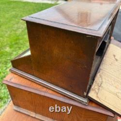 Antique 1900s Vims Needles Counter Top Store Wooden Display Case Cabinet