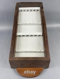 Antique 1920s Fountain Pen Store Countertop Slant Top Wood Display Case