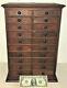 Antique 19th C Wooden Drawer Unit Watchmakers Chest Apothecary Jewelry Spice