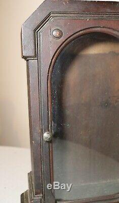 Antique 19th century handmade Art Deco wood glass display case display stand