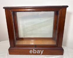 Antique 19th century handmade wood glass countertop store display show case box