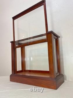 Antique 19th century handmade wood glass countertop store display show case box