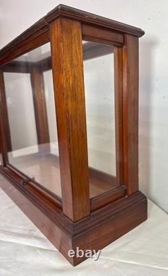 Antique 19th century handmade wood glass countertop store display show case box