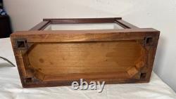 Antique 19th century handmade wood glass countertop store display show case box