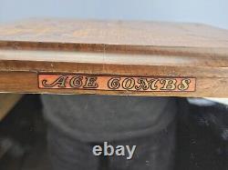 Antique Ace Combs Solid Wood Countertop Store Display Cabinet Unrestored