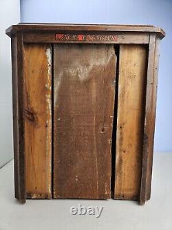 Antique Ace Combs Solid Wood Countertop Store Display Cabinet Unrestored