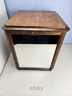 Antique Ace Combs Solid Wood Countertop Store Display Cabinet Unrestored