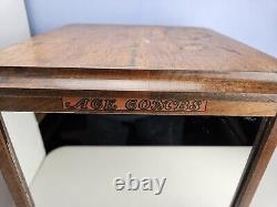 Antique Ace Combs Solid Wood Countertop Store Display Cabinet Unrestored