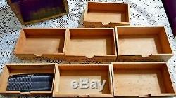 Antique Ace Combs Store Display Wood Advertising Case Drawers