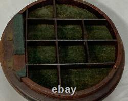 Antique Advertising Display Case Wood Glass RIDER'S Sarco Special Collar Button