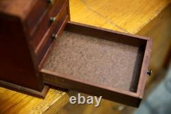Antique Apothecary Cabinet Optometrist wood Tool Box eyeglasses display case VTG