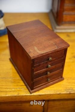 Antique Apothecary Cabinet Optometrist wood Tool Box eyeglasses display case VTG
