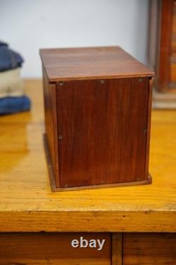 Antique Apothecary Cabinet Optometrist wood Tool Box eyeglasses display case VTG