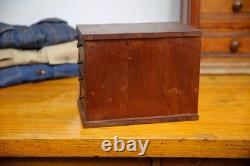 Antique Apothecary Cabinet Optometrist wood Tool Box eyeglasses display case VTG