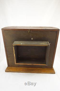 Antique BR Bands Wrist Watch Oak Wood & Glass Store Counter Display Case Cabinet
